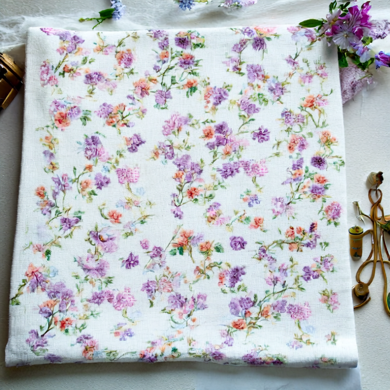Delicate Floral Cotton Fabric